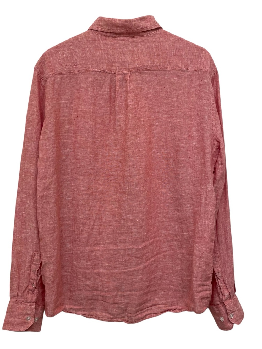 Caribbean Joe Red 100% Linen Long Sleeve Button Up Men’s Shirt Large - Picture 3 of 11